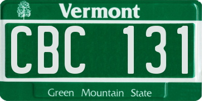 VT license plate CBC131