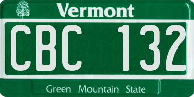 VT license plate CBC132