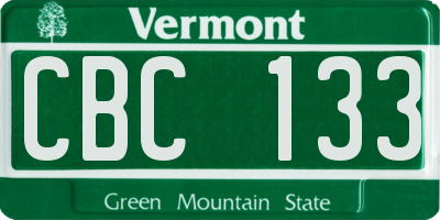 VT license plate CBC133
