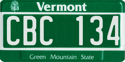 VT license plate CBC134
