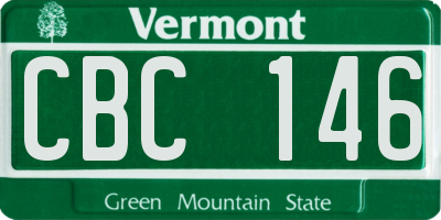 VT license plate CBC146