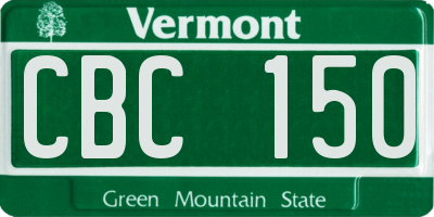 VT license plate CBC150