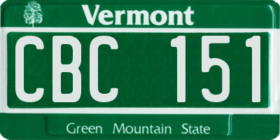 VT license plate CBC151