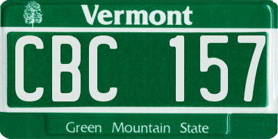VT license plate CBC157