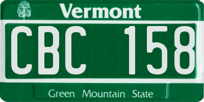 VT license plate CBC158