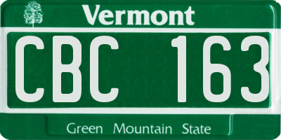 VT license plate CBC163