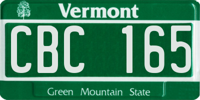 VT license plate CBC165