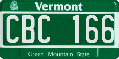 VT license plate CBC166
