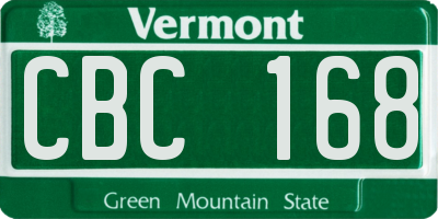 VT license plate CBC168