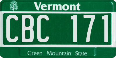 VT license plate CBC171