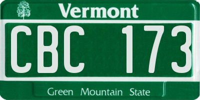 VT license plate CBC173