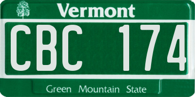 VT license plate CBC174