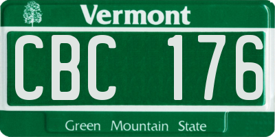 VT license plate CBC176