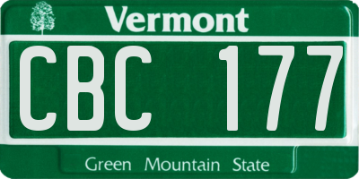 VT license plate CBC177
