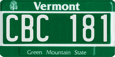 VT license plate CBC181