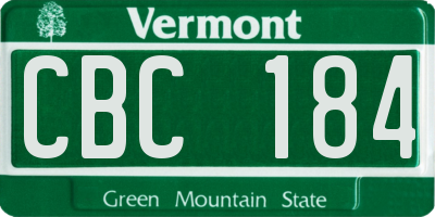 VT license plate CBC184