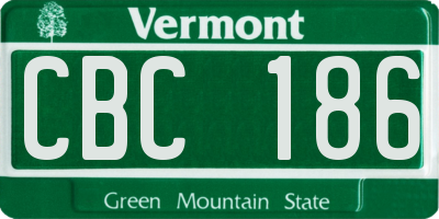 VT license plate CBC186