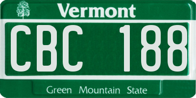 VT license plate CBC188