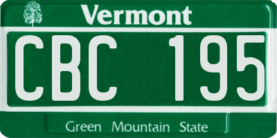 VT license plate CBC195