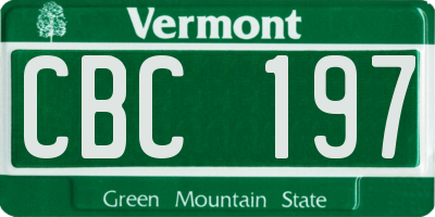 VT license plate CBC197