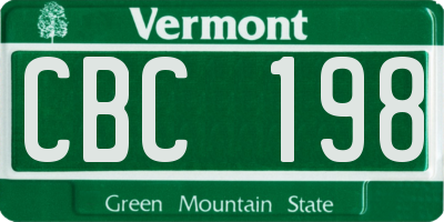 VT license plate CBC198