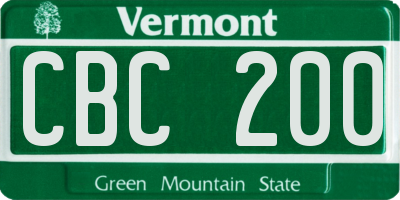 VT license plate CBC200