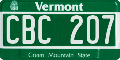 VT license plate CBC207