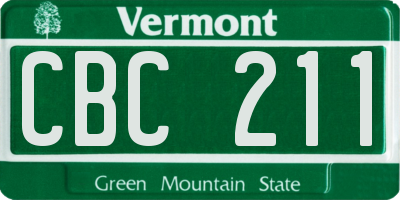 VT license plate CBC211