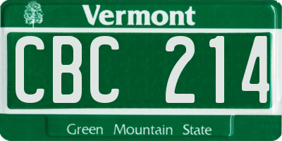 VT license plate CBC214