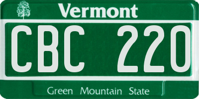 VT license plate CBC220