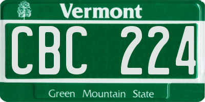 VT license plate CBC224