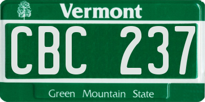 VT license plate CBC237