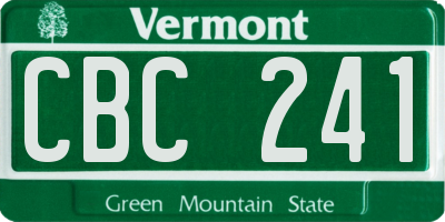 VT license plate CBC241