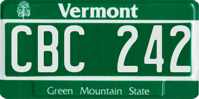 VT license plate CBC242