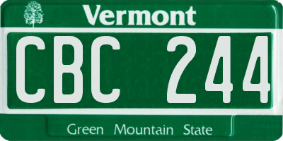 VT license plate CBC244