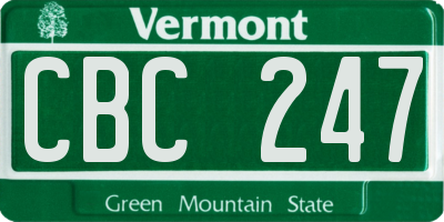 VT license plate CBC247