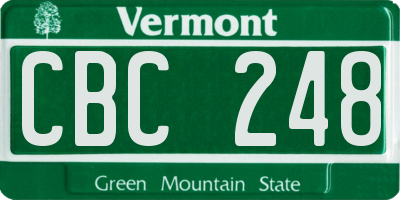 VT license plate CBC248