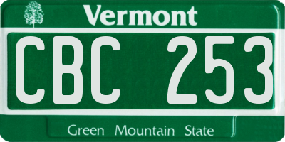 VT license plate CBC253
