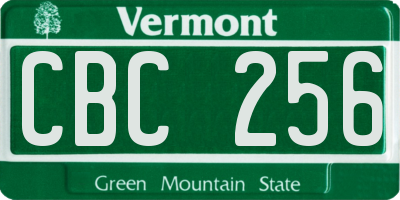 VT license plate CBC256