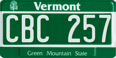 VT license plate CBC257