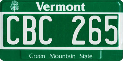 VT license plate CBC265