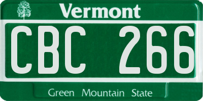 VT license plate CBC266