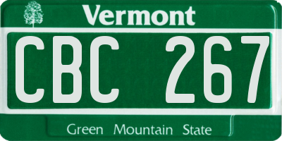 VT license plate CBC267