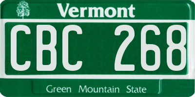 VT license plate CBC268