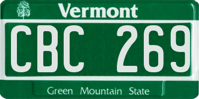 VT license plate CBC269
