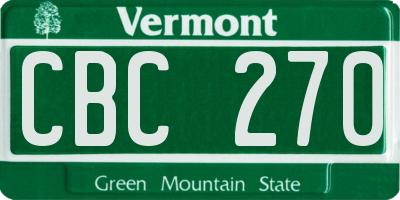 VT license plate CBC270