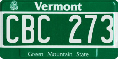 VT license plate CBC273