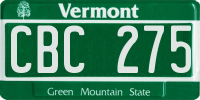 VT license plate CBC275
