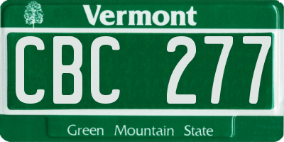 VT license plate CBC277