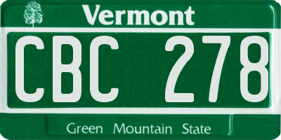 VT license plate CBC278